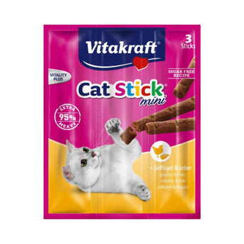Premium Vitakraft Cat-Stick Mini Gevogelte met lever x3 stuks - 4008239108692 voor kat - Bestel nu bij Animal Valley, de online dierenwinkel voor jouw huisdier