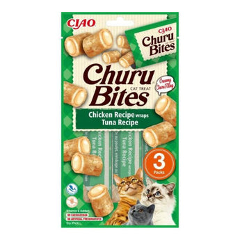 Premium Inaba Churu Bites Cat Chicken Recipe Wraps Tuna 3x10 gr - 8859387700797 voor kat - Bestel nu bij Animal Valley, de online dierenwinkel voor jouw huisdier