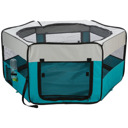 Premium Trixie Puppyren Turquoise 130x130x55 cm - 4011905640549  voor hond - Bestel nu bij Animal Valley, de online dierenwinkel voor jouw huisdier