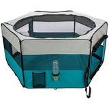 Premium Trixie Puppyren Turquoise 130x130x55 cm - 4011905640549  voor hond - Bestel nu bij Animal Valley, de online dierenwinkel voor jouw huisdier