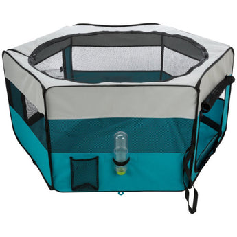 Premium Trixie Puppyren Turquoise 130x130x55 cm - 4011905640549  voor hond - Bestel nu bij Animal Valley, de online dierenwinkel voor jouw huisdier