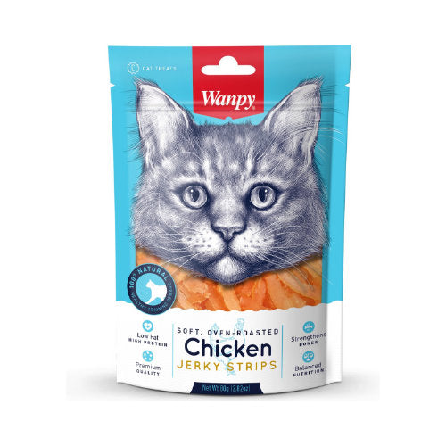 Premium Wanpy Soft Oven-Roasted Chicken Jerky Strips 80 gr - 6927749811299  voor kat - Bestel nu bij Animal Valley, de online dierenwinkel voor jouw huisdier