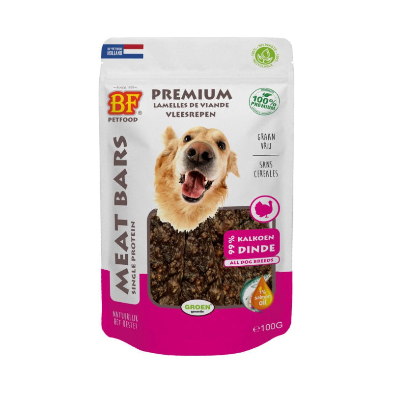 Premium BioFood Meat Bars Kalkoen 100 gr - 8714831004367 voor hond - Bestel nu bij Animal Valley, de online dierenwinkel voor jouw huisdier