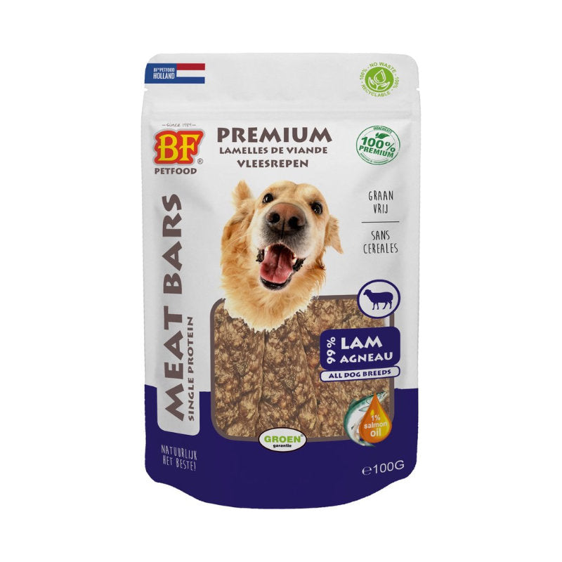 Premium BioFood Meat Bars Lam 100 gr - 8714831004381 voor hond - Bestel nu bij Animal Valley, de online dierenwinkel voor jouw huisdier