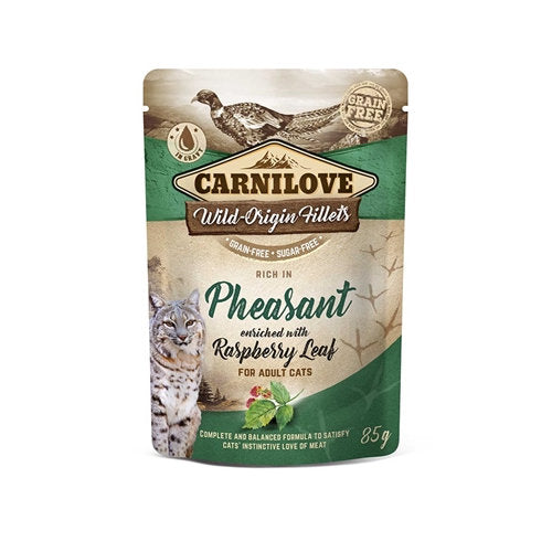 Premium Carnilove Pouch Pheasant 24x85 gr – 8595602537556 voor kat - Bestel nu bij Animal Valley, de online dierenwinkel voor jouw huisdier