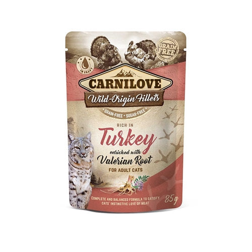 Premium Carnilove Pouch Turkey 24x85 gr – 8595602537525 voor kat - Bestel nu bij Animal Valley, de online dierenwinkel voor jouw huisdier