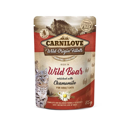 Premium Carnilove Pouch Wild Boar 24x85 gr – 8595602537563 voor kat - Bestel nu bij Animal Valley, de online dierenwinkel voor jouw huisdier