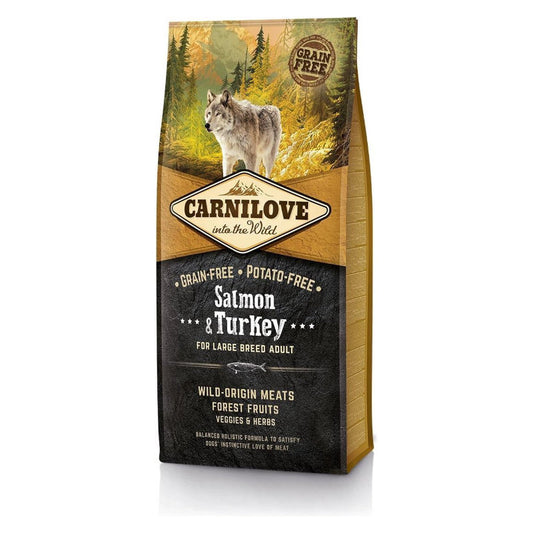 Premium Carnilove Salmon/Turkey Adult Large Breed 12 kg - 8595602508945 voor hond - Bestel nu bij Animal Valley, de online dierenwinkel voor jouw huisdier