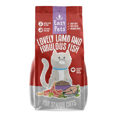 Premium Easypets Lovely Lamb & Fabulous Fish Senior 1,5 kg - 8720387301331   voor kat - Bestel nu bij Animal Valley, de online dierenwinkel voor jouw huisdier