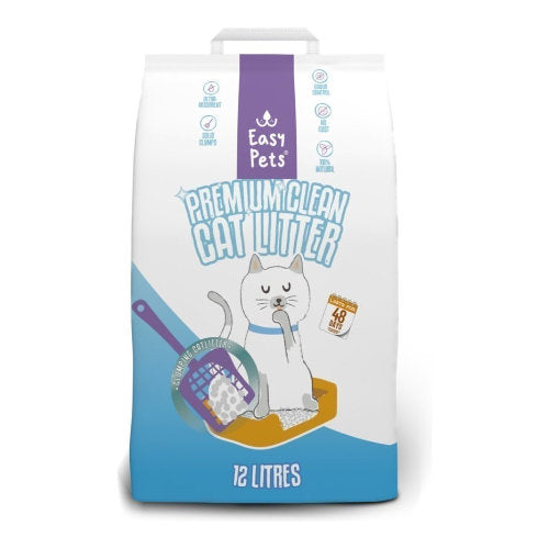 Premium Easypets Premium Clean White Bentonite Kattenbakvulling 12 ltr - 8720387301546 voor kat - Bestel nu bij Animal Valley, de online dierenwinkel voor jouw huisdier