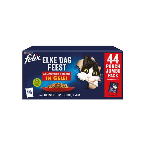 Premium Felix Elke Dag Feest Countryside Selectie Rund / Kip / Eend / Lam – 7613287502193 voor kat - Bestel nu bij Animal Valley, de online dierenwinkel voor jouw huisdier