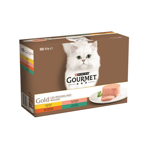 Premium Gourmet Gold 12-pack Fijne Mousse – 3222270550673 voor kat - Bestel nu bij Animal Valley, de online dierenwinkel voor jouw huisdier