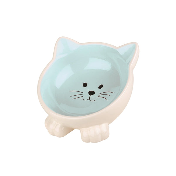 Happy Pet Futternapf Cat Orb Blau/Creme 14,5 x 13 x 4,5 cm