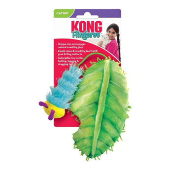 Premium Kong Flingaroo Catnip Rups Met Blad - 0035585459264 voor kat - Bestel nu bij Animal Valley, de online dierenwinkel voor jouw huisdier