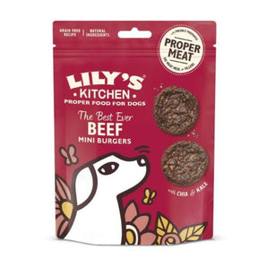 Premium Lily's Kitchen Dog The Best Ever Beef Mini Burgers - 5060184249799 voor hond - Bestel nu bij Animal Valley, de online dierenwinkel voor jouw huisdier