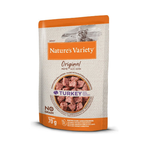 Premium Nature's Variety Original Pouch Turkey 12x70 gr - 8410650405568 voor kat - Bestel nu bij Animal Valley, de online dierenwinkel voor jouw huisdier