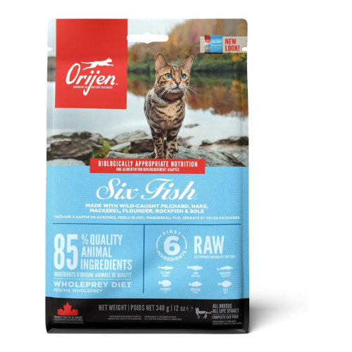 Premium Orijen 6 Fish Cat 340 gr - 0064992281342 voor kat - Bestel nu bij Animal Valley, de online dierenwinkel voor jouw huisdier