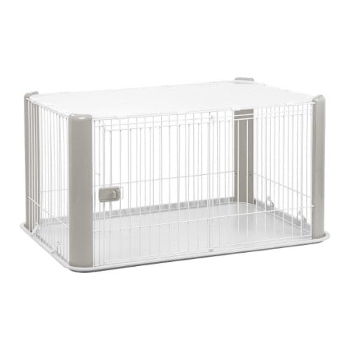 Premium Puppyren Met Dak Grijs 113x79x60 cm - 8716382170270 voor hond - Bestel nu bij Animal Valley, de online dierenwinkel voor jouw huisdier