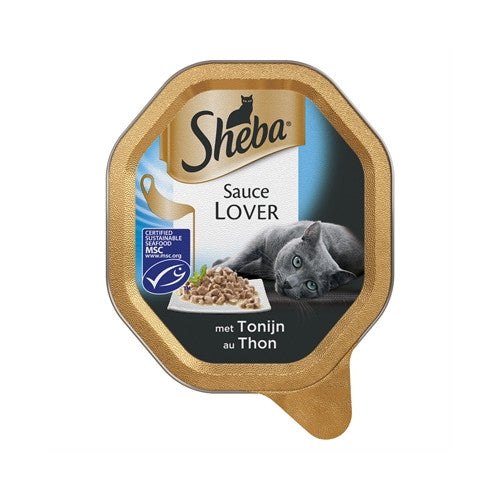 Premium Sheba Alu Sauce Lovers Tonijn 22x85 gr - 4008429096686 voor kat - Bestel nu bij Animal Valley, de online dierenwinkel voor jouw huisdier