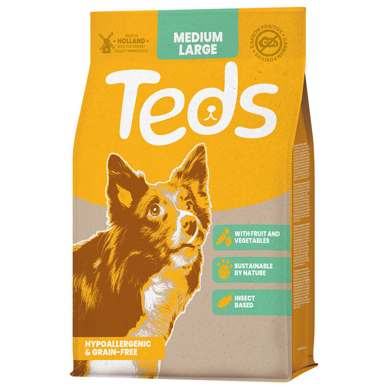 Premium Teds Insect Based Adult Medium/Large Breed 2,5 kg - 8720726370202 voor hond - Bestel nu bij Animal Valley, de online dierenwinkel voor jouw huisdier