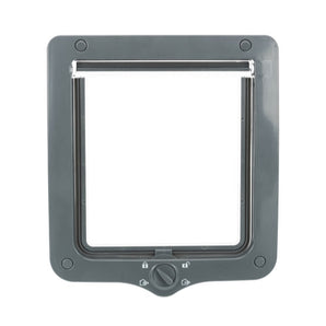 Premium Trixie 4-Weg Kattenluik Met Tunnel Grijs 28x24 cm - 4047974442425 voor kat - Bestel nu bij Animal Valley, de online dierenwinkel voor jouw huisdier