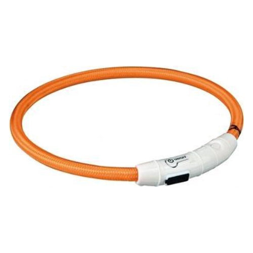 Premium Trixie Halsband USB Siliconen Lichtgevend Oplaadbaar Oranje - 4011905126463 voor hond - Bestel nu bij Animal Valley, de online dierenwinkel voor jouw huisdier