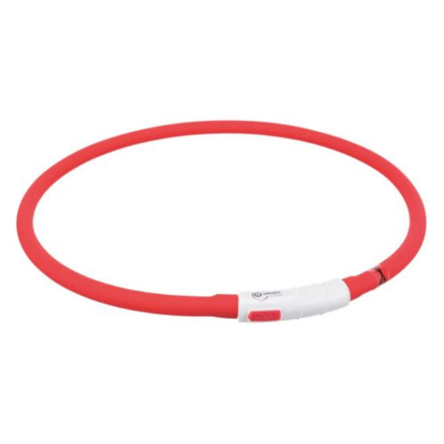 Premium Trixie Halsband USB Siliconen Lichtgevend Oplaadbaar Rood - 4011905126432 voor hond - Bestel nu bij Animal Valley, de online dierenwinkel voor jouw huisdier