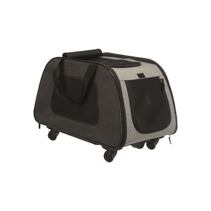 Premium Trixie Reismand Trolley Zwart/Grijs - 4011905289496 voor hond en kat - Bestel nu bij Animal Valley, de online dierenwinkel voor jouw huisdier