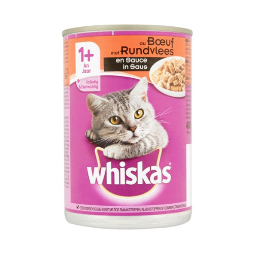 Premium Whiskas Blik Adult Rund In Saus 400 gr - 3065890128835 voor kat - Bestel nu bij Animal Valley, de online dierenwinkel voor jouw huisdier