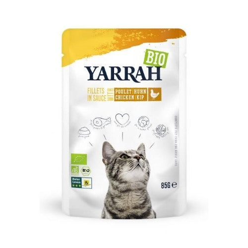 Yarrah Cat Biologische Filets Met Kip In Saus 14x85 gr